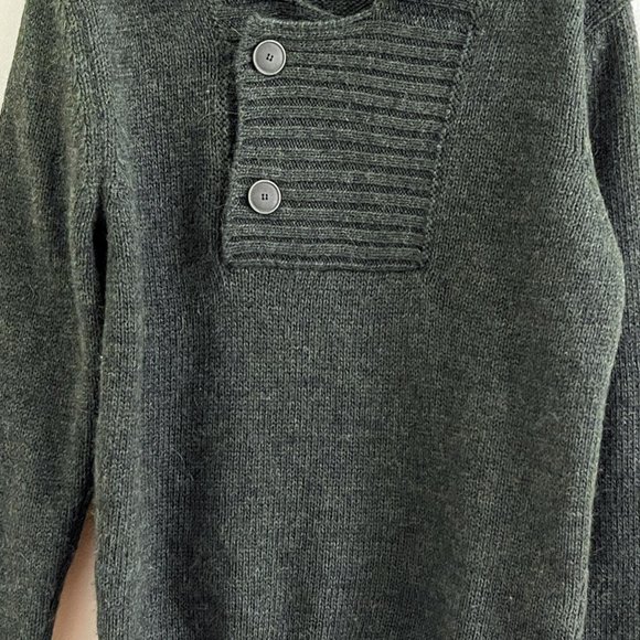 Stile Benetton Forest Green Wool Alpaca Shawl Collar Sweater Pullover Men Sz M - Picture 4 of 9